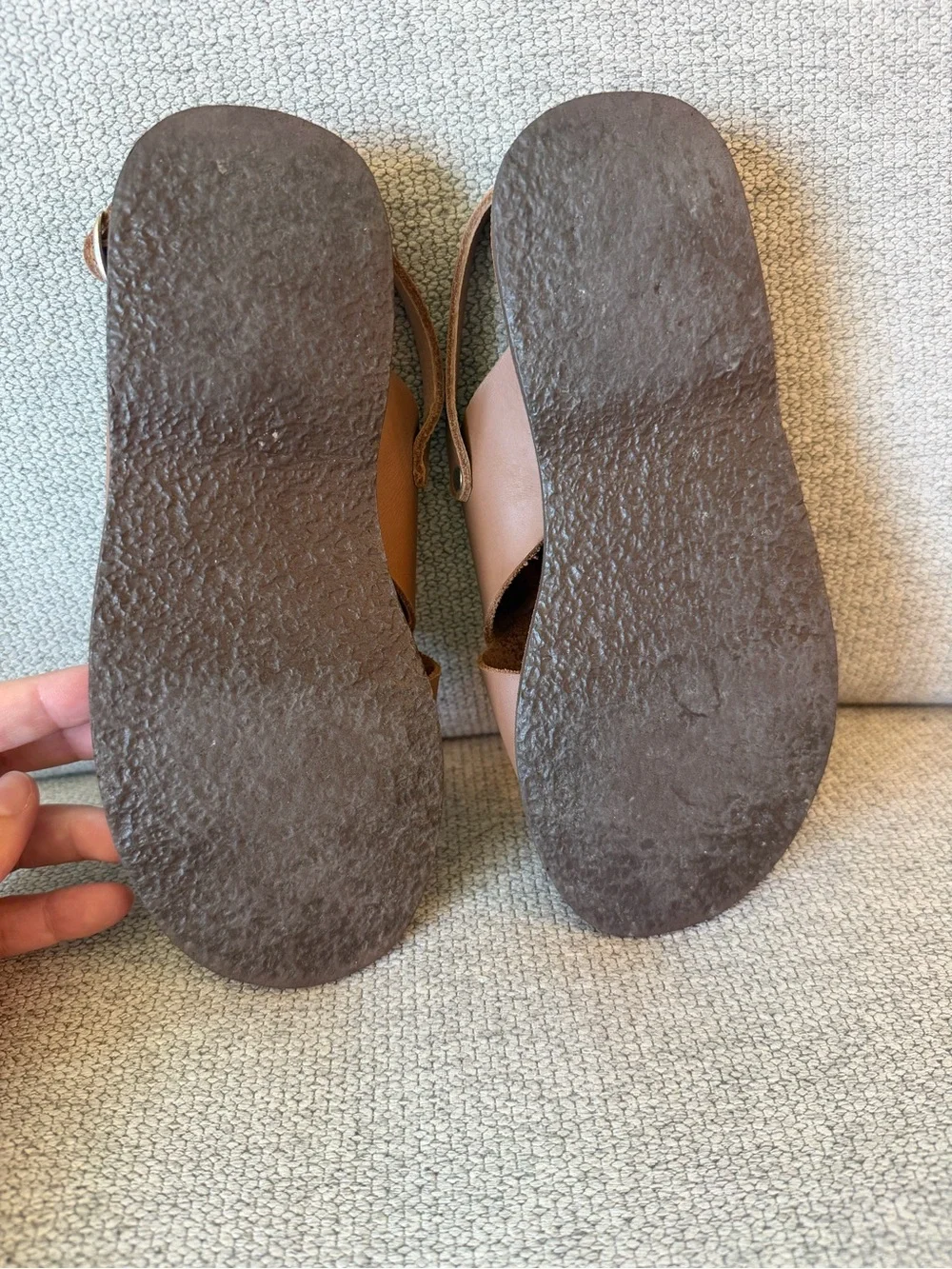 Adelisa and Co Cruz Sandals Brown Leather Cross-Strap Slingback Girls Size 1